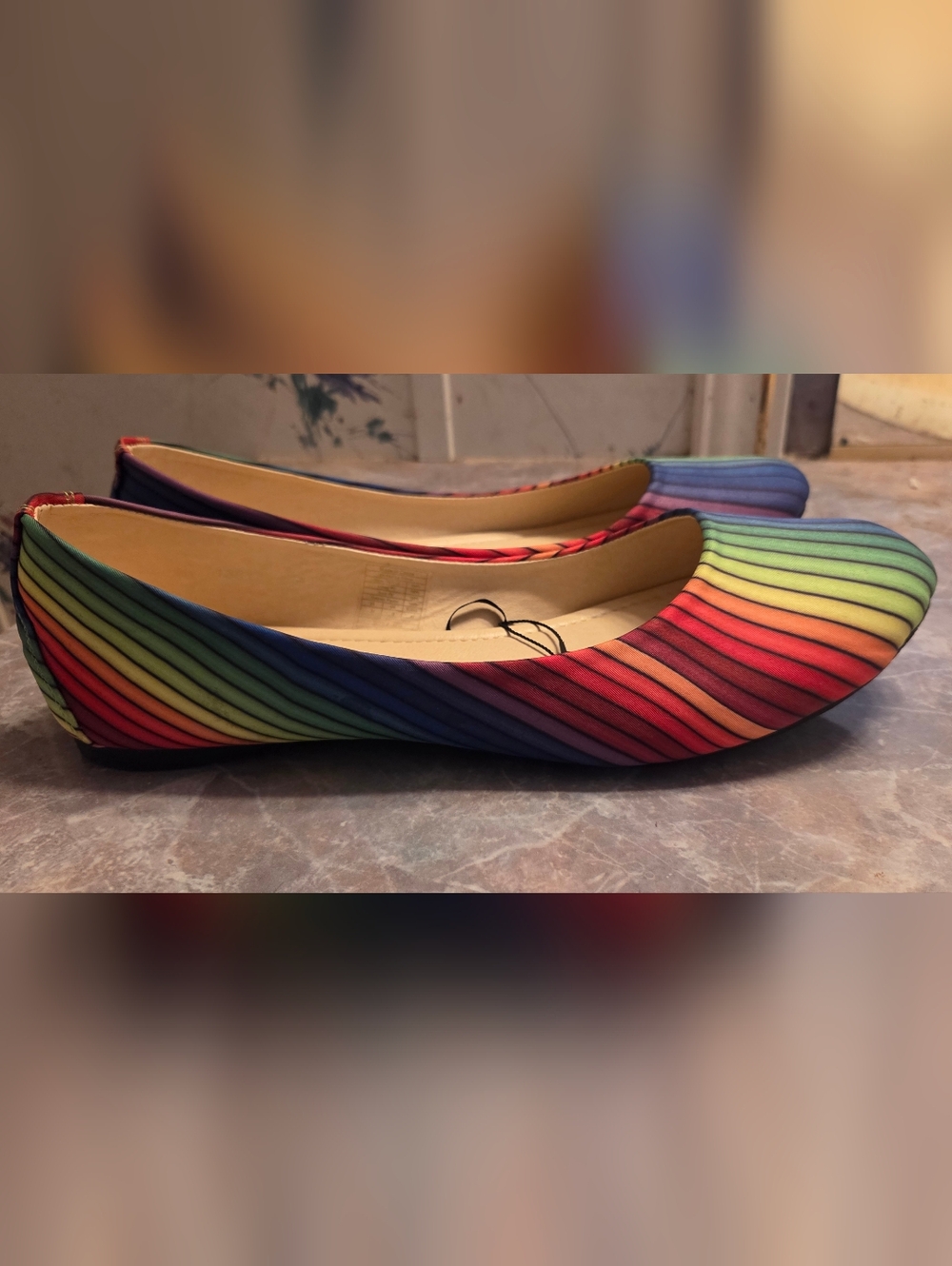 T.U.K Rainbow Striped Ballet Flats - Women's - Picture 5 of 6